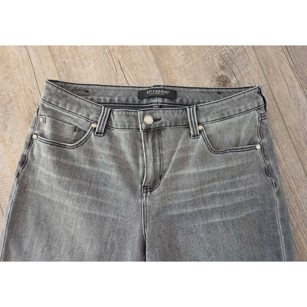 Liverpool Los Angeles Kennedy Crop Straight Jeans Women Size 10/30 Gray Stretch - Picture 5 of 7